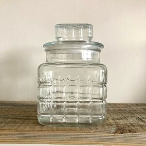 Vintage glass Apothecary jar with lid